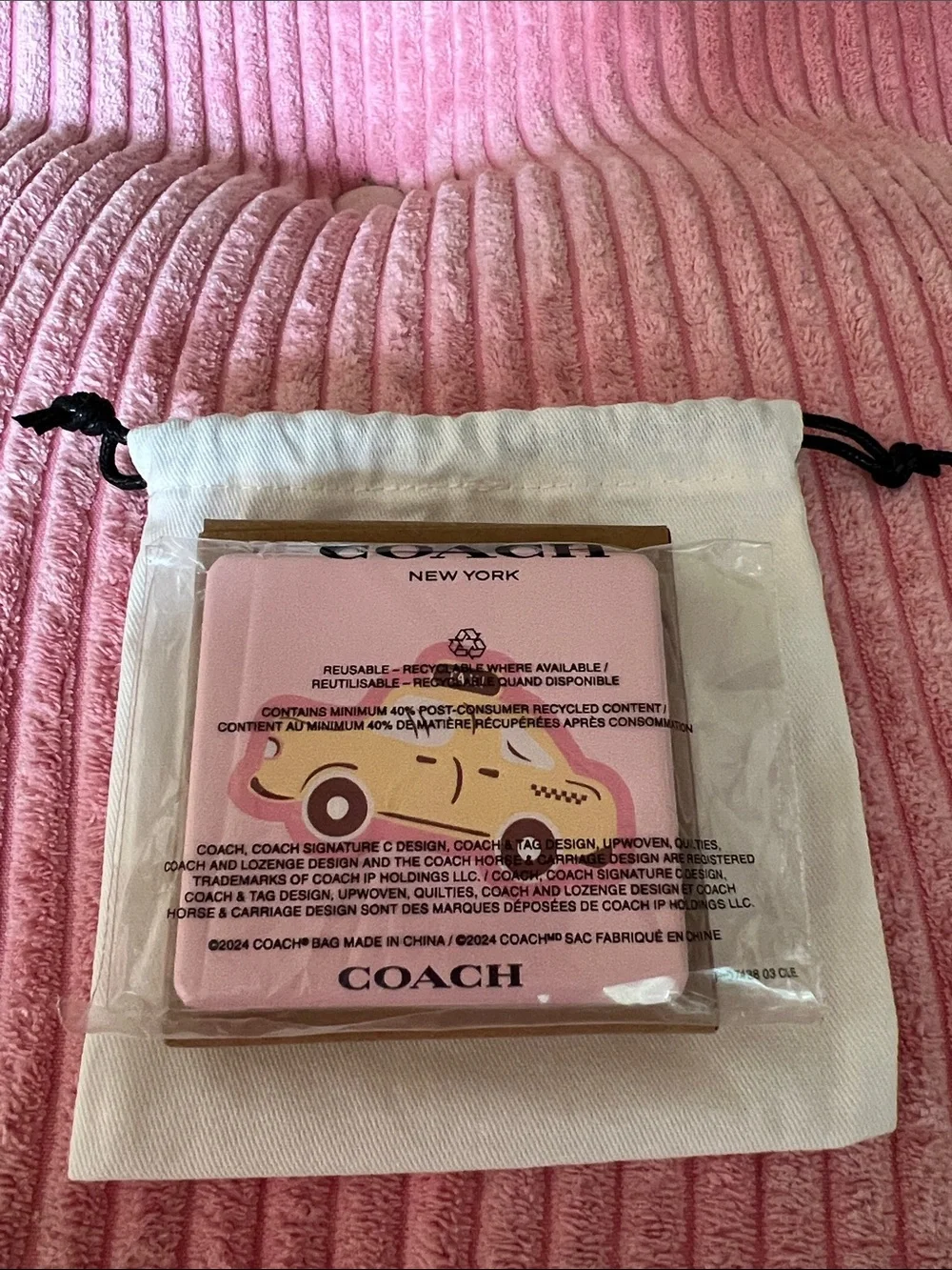 Coach Pink Taxi Compact Pocket Mirror - Brand New, Limited Edition & Sold Out